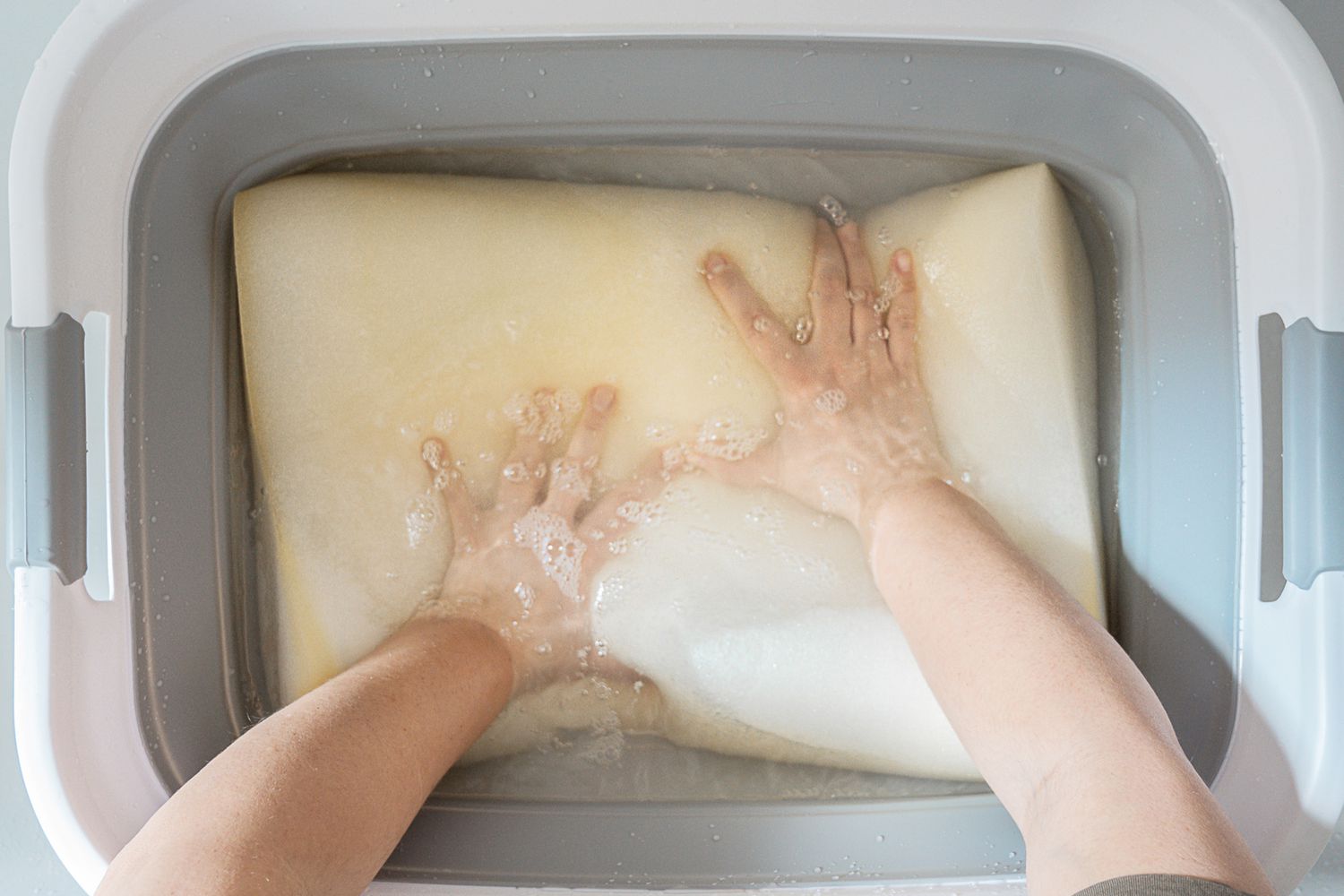 Hand washing memory foam pillow