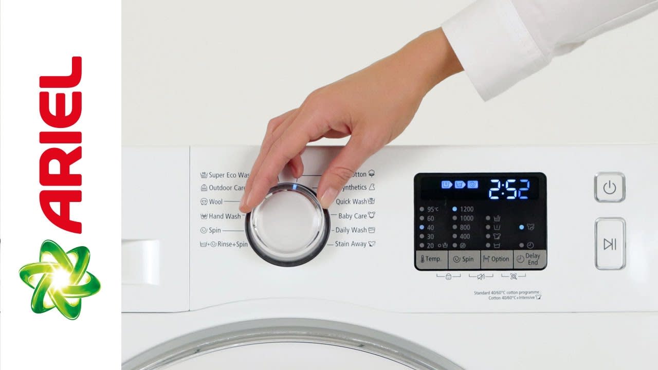 Setting washing machine to gentle cycle for throw pillows