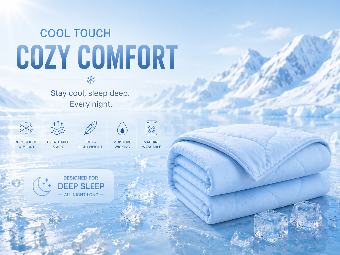 Pallas Cozy Cooling Blanket on bed
